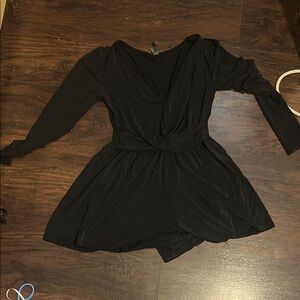 Elegant Black Long Sleeve Dress